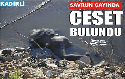 KADİRLİ DE  SAVRUN ÇAYINDA ERKEK CESEDİ BULUNDU