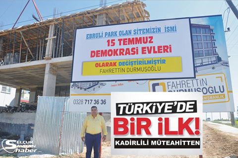 SİTENİN ADINI “15 TEMMUZ DEMOKRASİ EVLERİ” OLARAK DEĞİŞTİRDİ