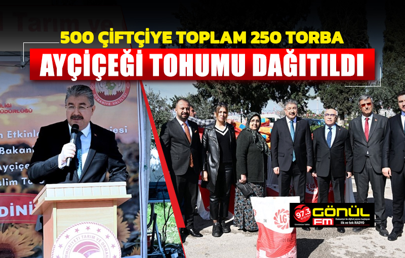 Tarım Arazilerinin Kullanımının Etkinleştirilmesi Projesi Kapsamında 500 Çiftçimize 2825 Kg Olmak Üzere Toplam 250 Torba Ayçiçeği Tohumu Dağıtıldı