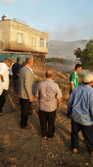 Hasanbeyli'de Saman Yangını
