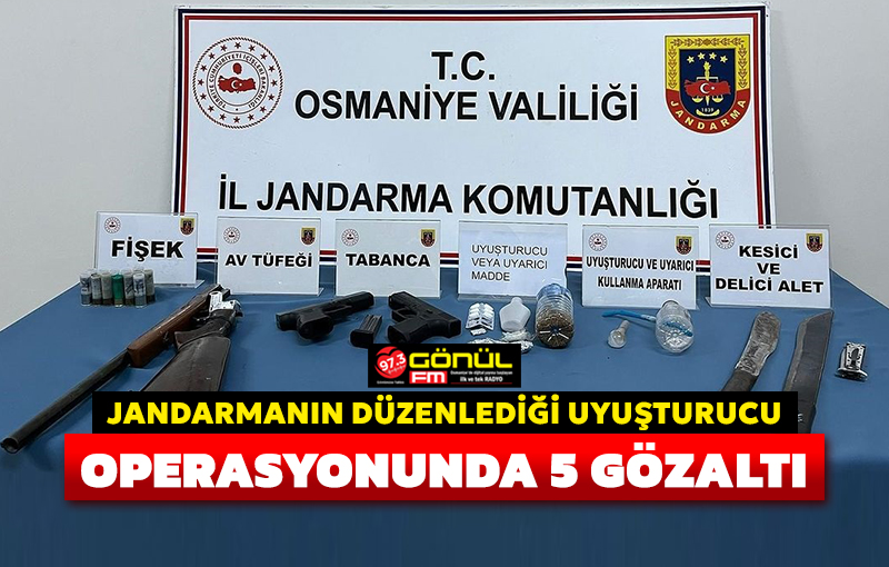 Jandarmanın uyuşturucu operasyonunda 5 gözaltı