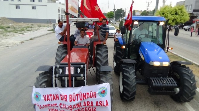 Kadirlili Çiftçilerden 500 Traktörle Demokrasi Konvoyu  .