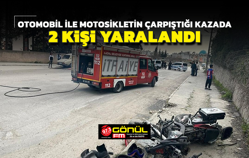 Otomobil ile motosikletin çarpıştığı kazada 2 kişi yaralandı