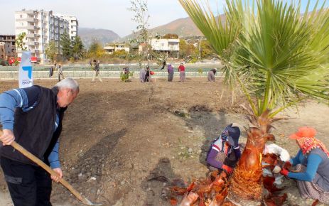 Park ve bahçeleri güzelleştirmek için çalışıyorlar