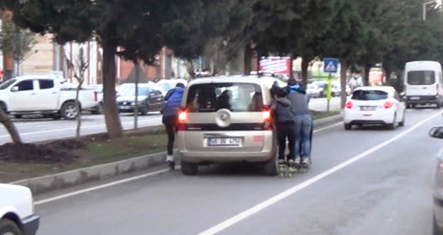 Patenli Gençlerin Trafikteki Tehlikeli Oyunu Cezayla Bitti.